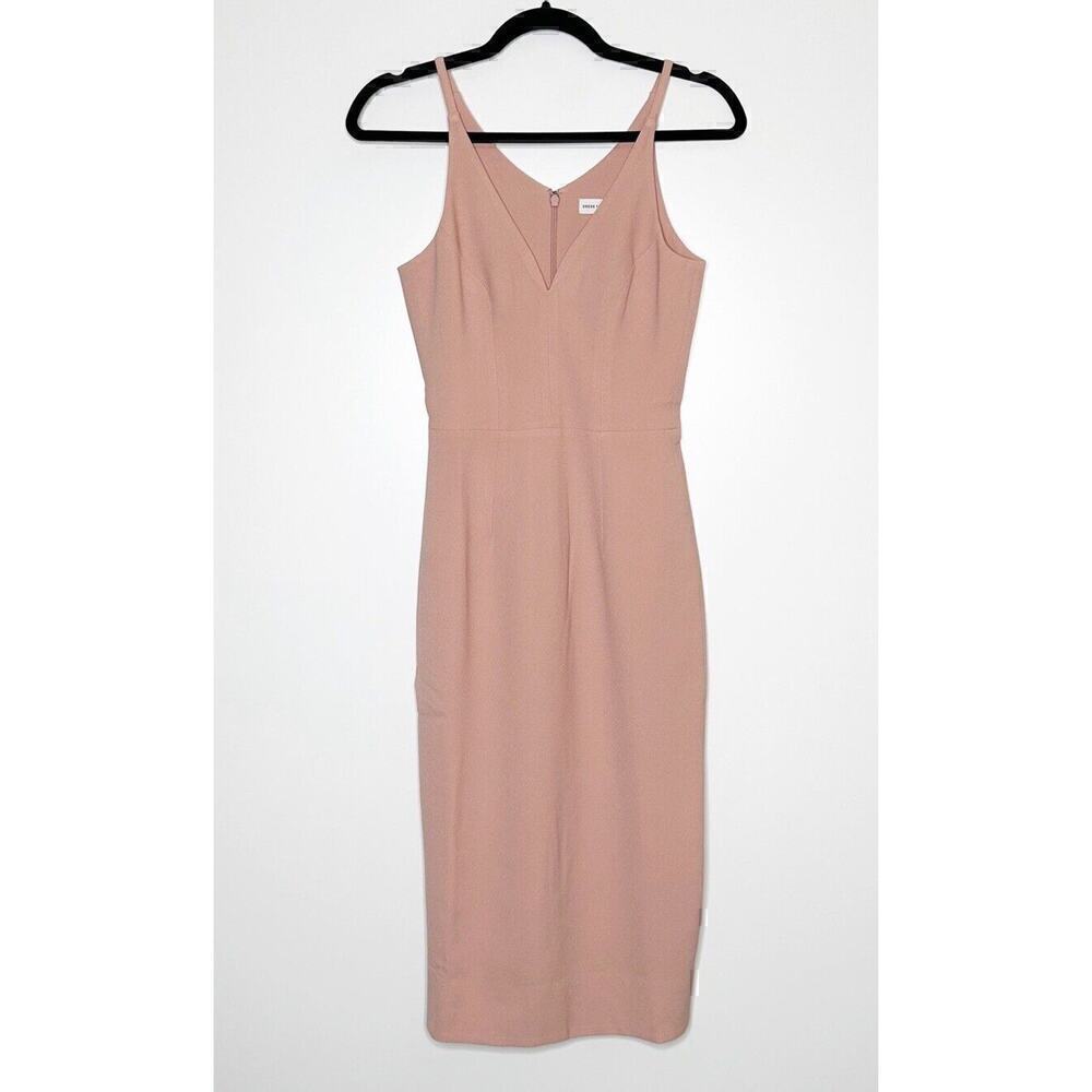 NWT Dress The Population Lyla Crepe Cocktail Midi Dress Women Blush Pink SZ XXS - Picture 3 of 7